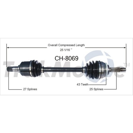 SURTRACK AXLE Cv Axle Shaft, Ch-8069 CH-8069